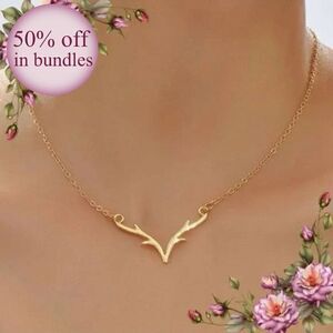 Antlers Pendant Zinc Alloy Necklace